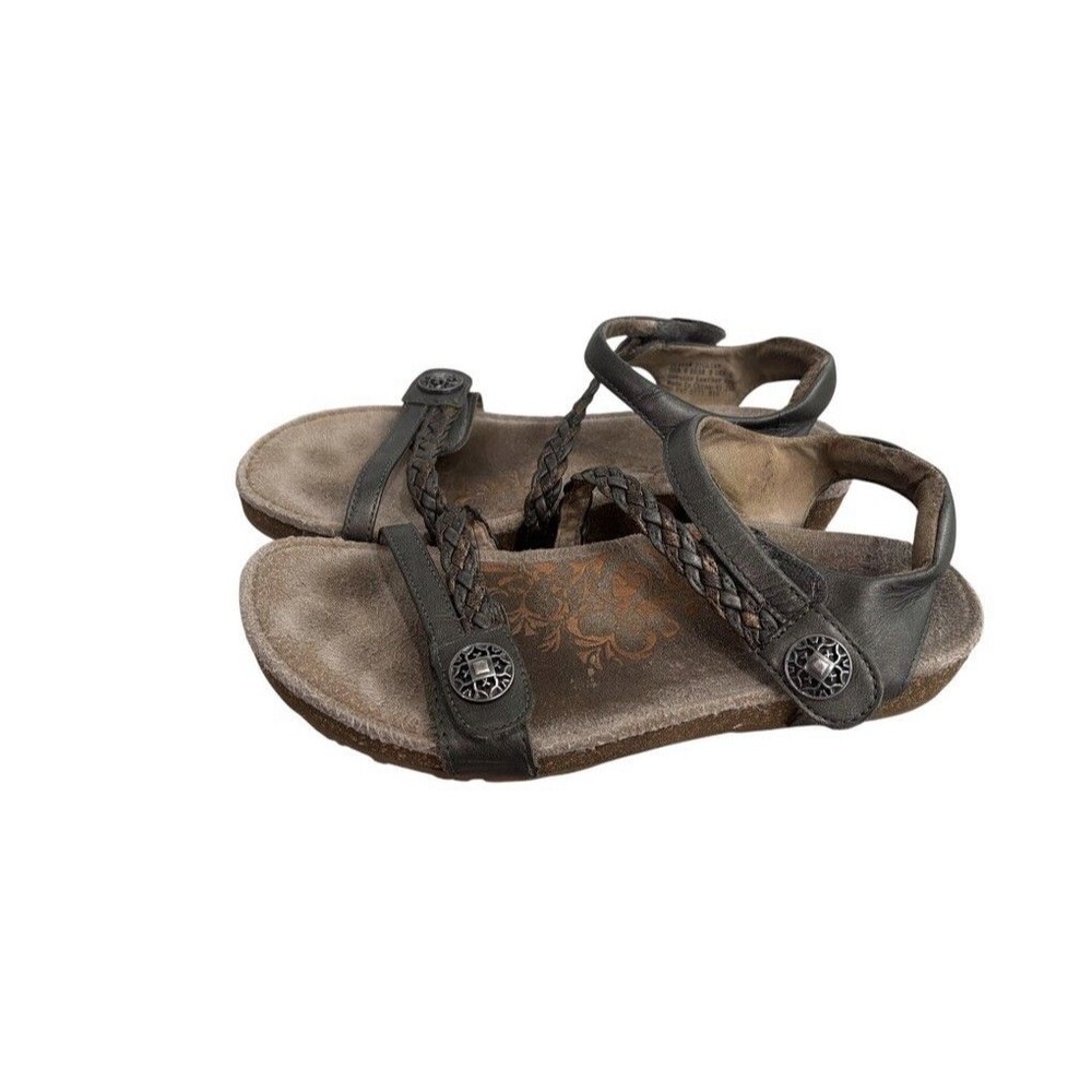 Aetrex Jillian Braided Quarter Strap Orthotic Support Memory Foam Sandal Size 8